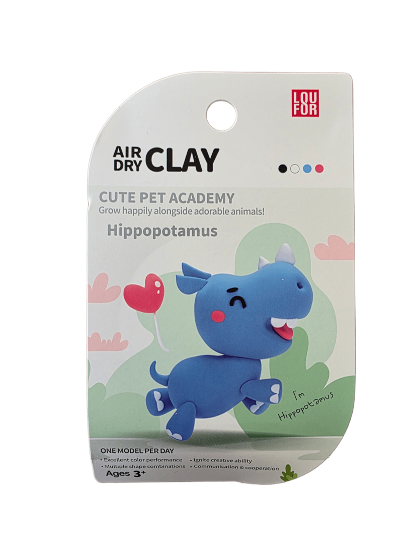 Hippo - Air-Dry Clay Animal Kit