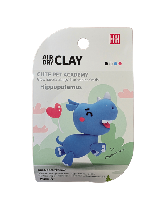 Hippo - Air-Dry Clay Animal Kit
